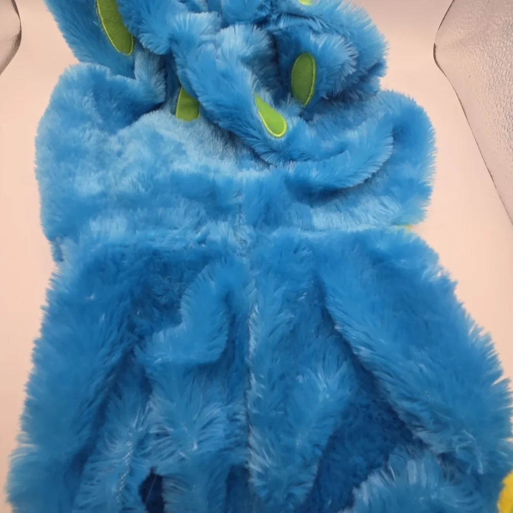 Sweet Cheeks Blue Green Monster Hooded Dog Costume Large